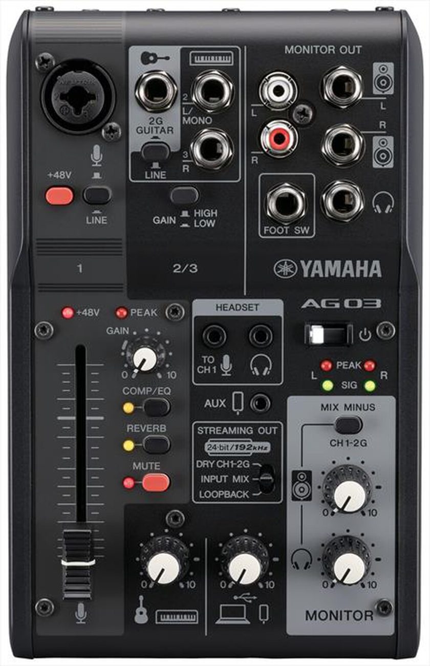 YAMAHA - Mixer USB 3 canali AG03MK2B-Black