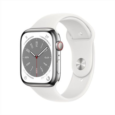 APPLE - Watch Series 8 GPS + Cellular 45mm Acciaio-Argento - Bianco