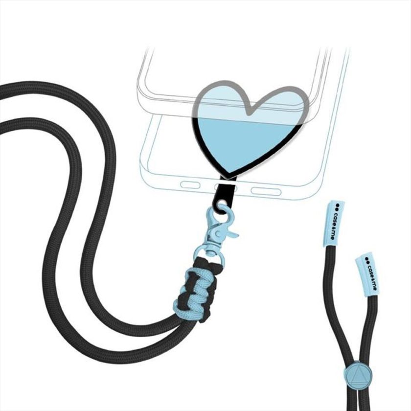 CASEME - Laccio universale per smartphone CMUNILACEHEART1-Azzurro