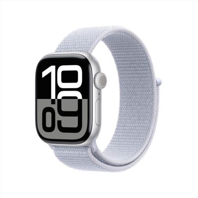 APPLE - Watch Series 10 GPS + Cellular 42mm Alluminio-Argento - Sport Loop Blu Cloud