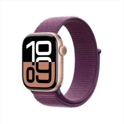 APPLE - Watch Series 10 GPS + Cellular 42mm Alluminio-Oro Rosa - Sport Loop Prugna