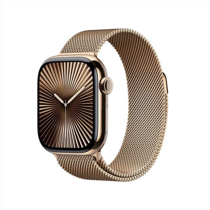 APPLE - Watch Series 10 GPS + Cellular 42mm Titanio-Oro - Loop Milanese Oro