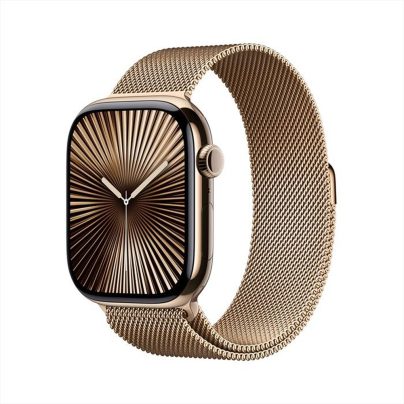 APPLE - Watch Series 10 GPS + Cellular 46mm Titanio-Oro - Loop Milanese Oro M/L