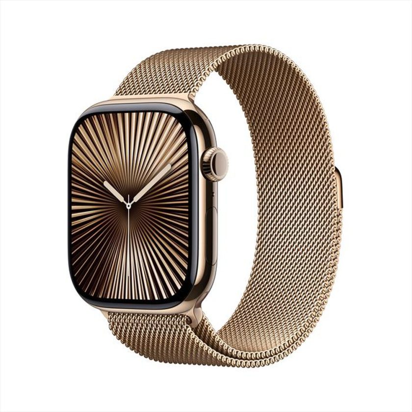 APPLE - Watch Series 10 GPS + Cellular 46mm Titanio-Oro - Loop Milanese Oro S/M