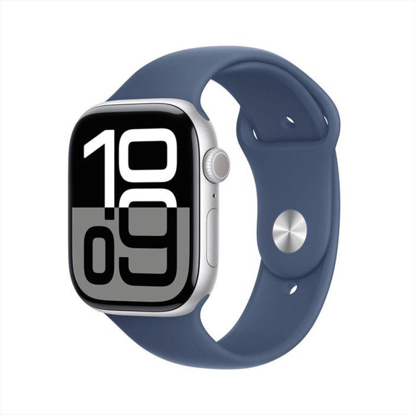 APPLE - Watch Series 10 GPS + Cellular 46mm Alluminio-Argento - Sport Band Denim S/M