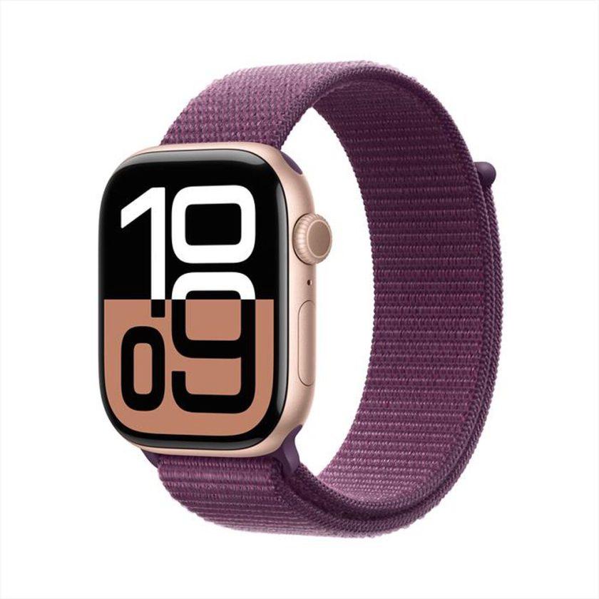 APPLE - Watch Series 10 GPS 46mm Alluminio-Oro Rosa - Sport Loop Prugna